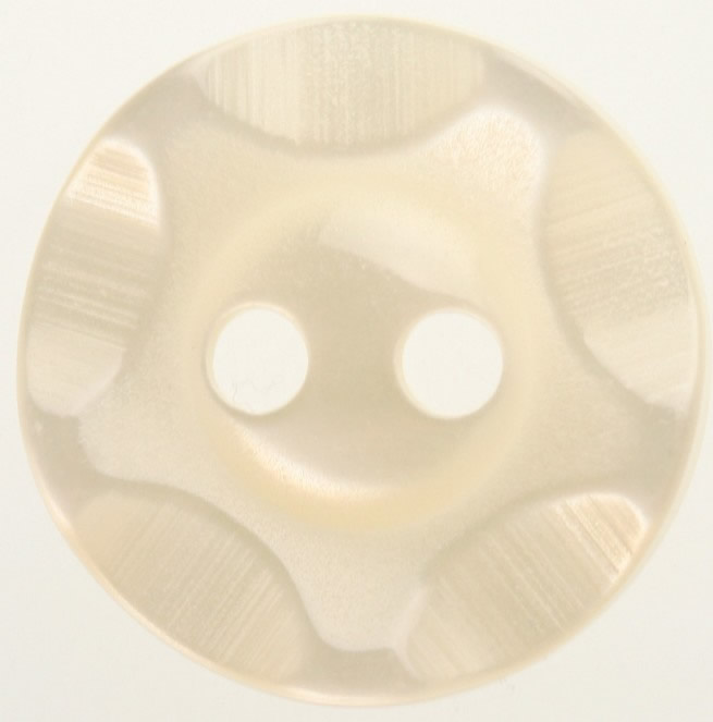 Wavy Edge Cream Button 16mm